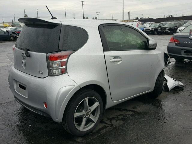 JTNJJXB0XCJ017129 - 2012 TOYOTA SCION IQ SILVER photo 4