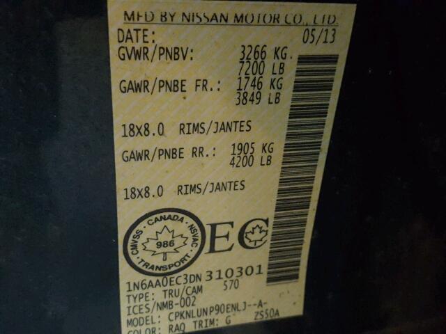 1N6AA0EC3DN310301 - 2013 NISSAN TITAN S BLUE photo 10