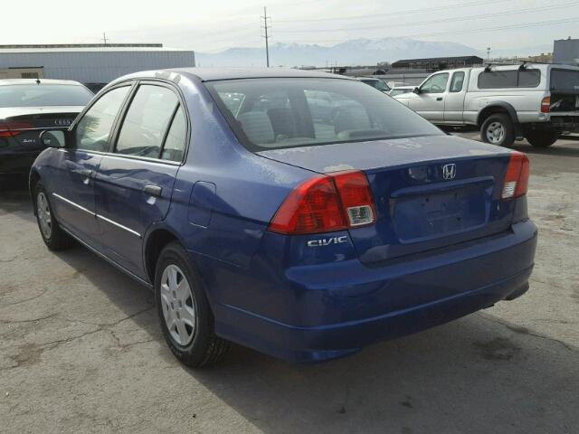 2HGES163X4H568931 - 2004 HONDA CIVIC DX V BLUE photo 3