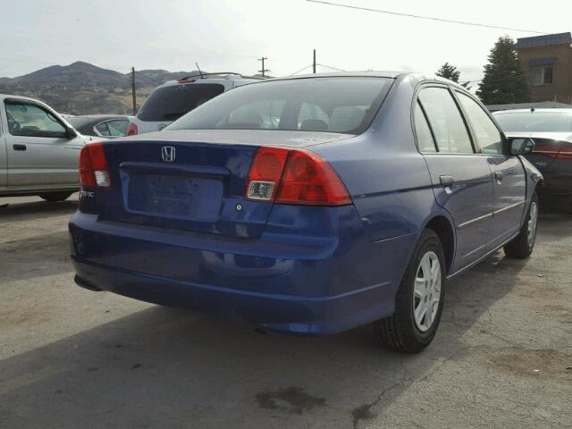 2HGES163X4H568931 - 2004 HONDA CIVIC DX V BLUE photo 4