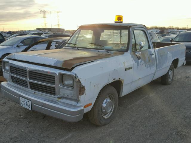 1B7GE16X7MS326947 - 1991 DODGE D-SERIES D WHITE photo 2