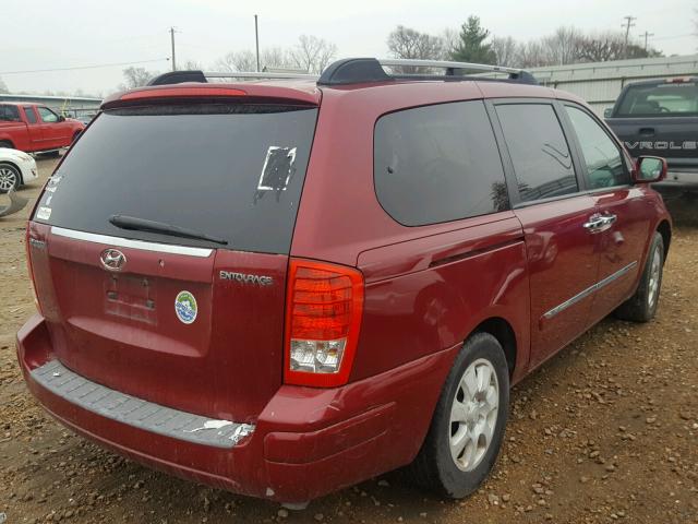 KNDMC233776029853 - 2007 HYUNDAI ENTOURAGE BURGUNDY photo 4