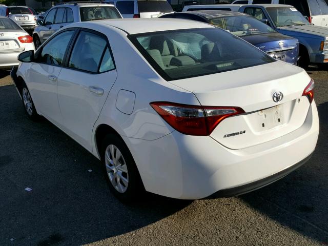 5YFBURHE1EP005609 - 2014 TOYOTA COROLLA L WHITE photo 3