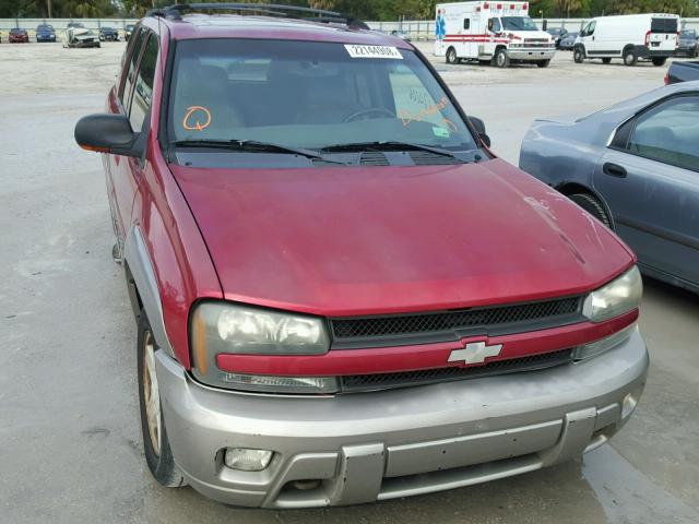 1GNDT13S522264194 - 2002 CHEVROLET TRAILBLAZE BURGUNDY photo 9