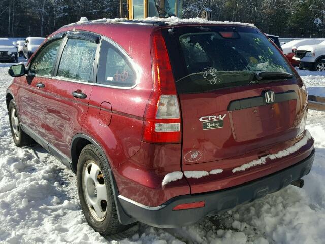 5J6RE48377L013913 - 2007 HONDA CR-V LX MAROON photo 3