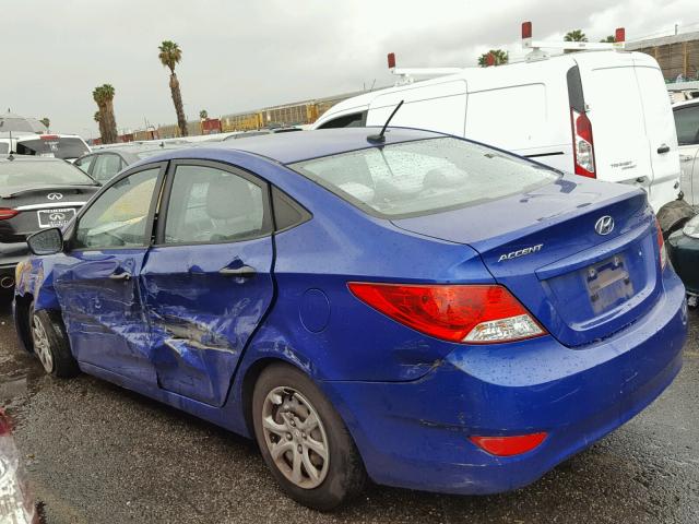 KMHCT4AE4CU064914 - 2012 HYUNDAI ACCENT GLS BLUE photo 3