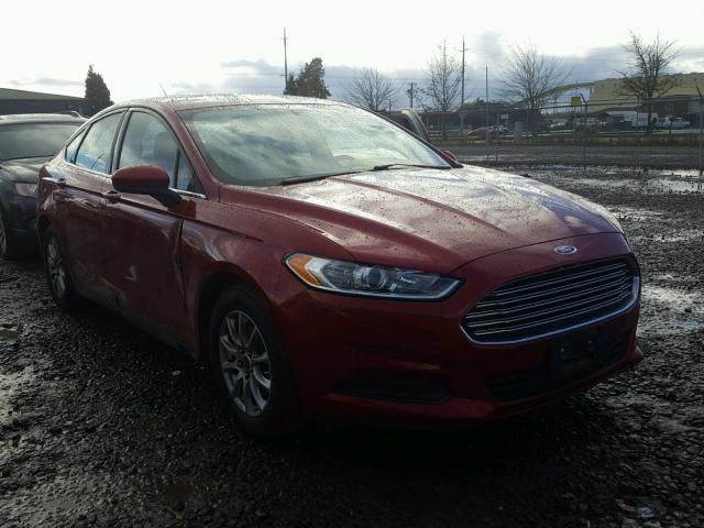 3FA6P0G75GR134785 - 2016 FORD FUSION S RED photo 1