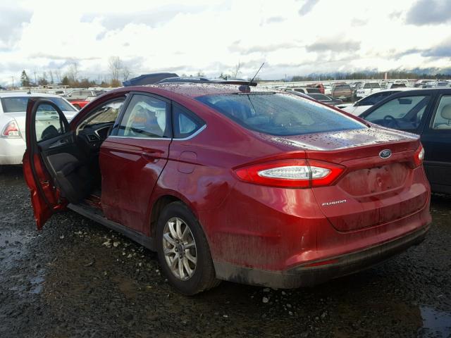 3FA6P0G75GR134785 - 2016 FORD FUSION S RED photo 3