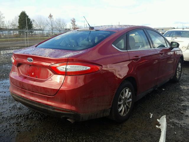 3FA6P0G75GR134785 - 2016 FORD FUSION S RED photo 4