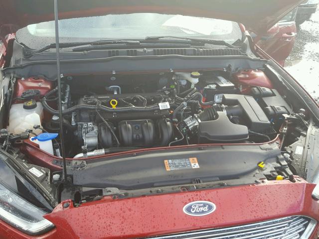 3FA6P0G75GR134785 - 2016 FORD FUSION S RED photo 7