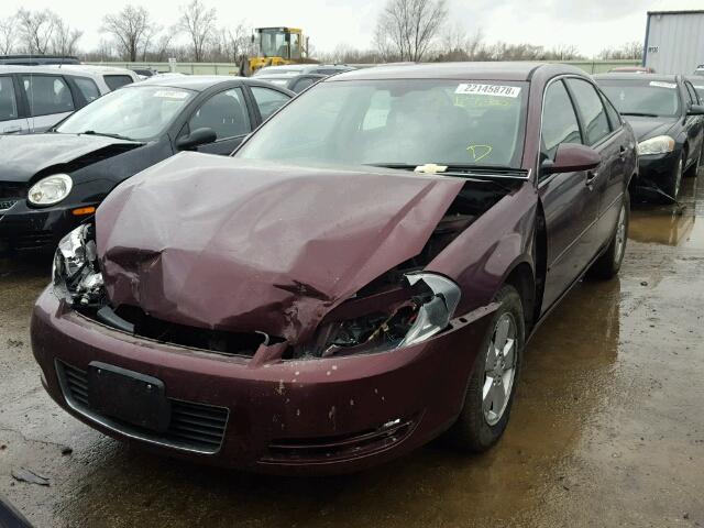 2G1WT55K279179143 - 2007 CHEVROLET IMPALA LT MAROON photo 2