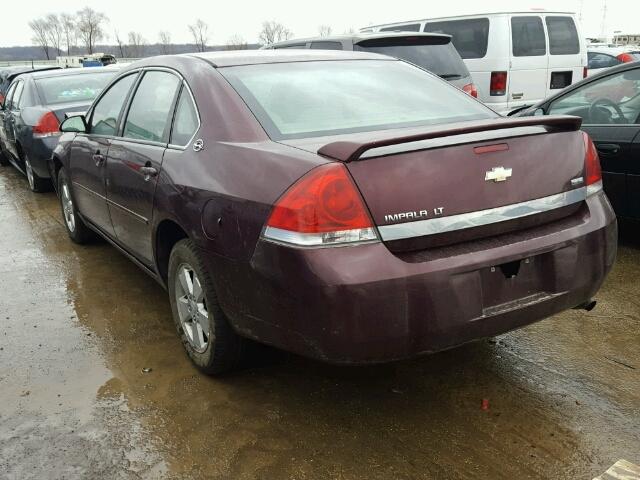 2G1WT55K279179143 - 2007 CHEVROLET IMPALA LT MAROON photo 3