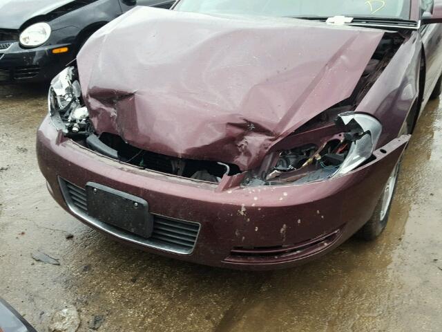 2G1WT55K279179143 - 2007 CHEVROLET IMPALA LT MAROON photo 9