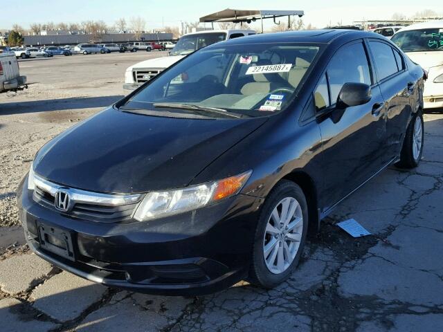 2HGFB2F86CH528155 - 2012 HONDA CIVIC EX BLACK photo 2