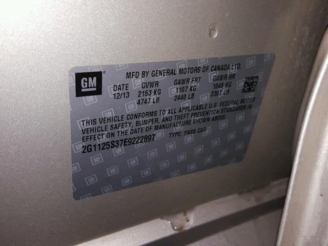 2G1125S37E9222897 - 2014 CHEVROLET IMPALA LT GOLD photo 10