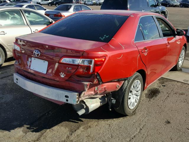 4T1BF1FK6CU582538 - 2012 TOYOTA CAMRY BASE RED photo 4