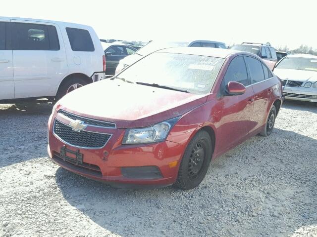 1G1PE5SB5D7136318 - 2013 CHEVROLET CRUZE LT RED photo 2