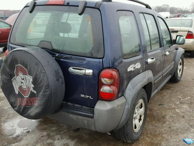 1J4GL48K57W524121 - 2007 JEEP LIBERTY SP BLUE photo 4