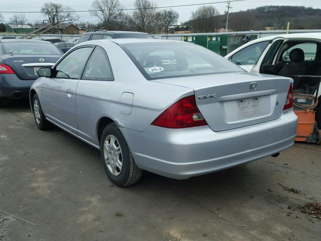 1HGEM21562L015444 - 2002 HONDA CIVIC LX SILVER photo 3