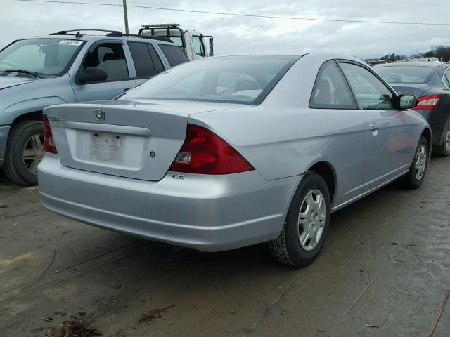 1HGEM21562L015444 - 2002 HONDA CIVIC LX SILVER photo 4