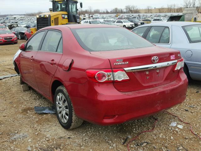 5YFBU4EE4DP112398 - 2013 TOYOTA COROLLA BA RED photo 3