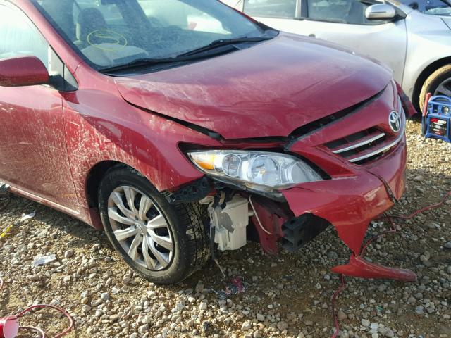 5YFBU4EE4DP112398 - 2013 TOYOTA COROLLA BA RED photo 9