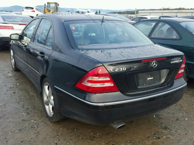 WDBRF40J55F629231 - 2005 MERCEDES-BENZ C 230K SPO BLACK photo 3