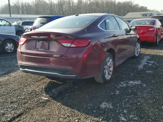 1C3CCCAB4FN732556 - 2015 CHRYSLER 200 LIMITE BURGUNDY photo 4