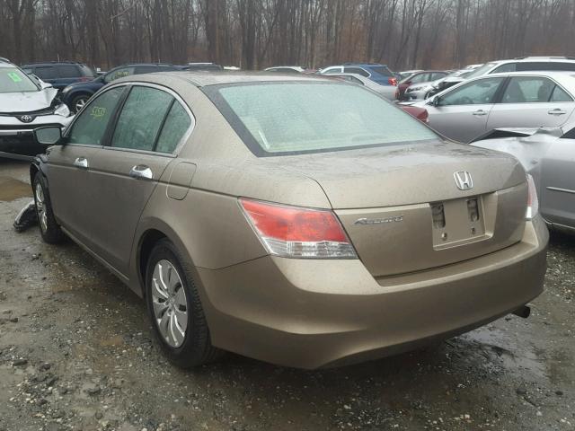 1HGCP26359A095542 - 2009 HONDA ACCORD LX BEIGE photo 3