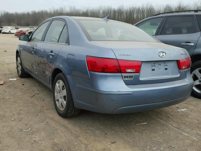 5NPET46C49H472028 - 2009 HYUNDAI SONATA GLS BLUE photo 3