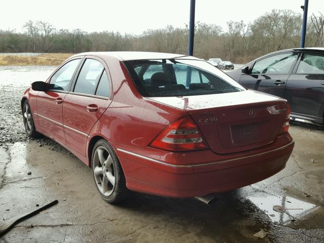 WDBRF40J54F508990 - 2004 MERCEDES-BENZ C 230K SPO RED photo 3