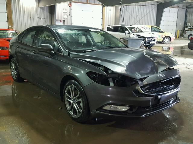 3FA6P0G77HR333838 - 2017 FORD FUSION S GRAY photo 1