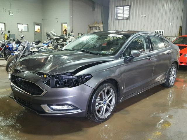 3FA6P0G77HR333838 - 2017 FORD FUSION S GRAY photo 2