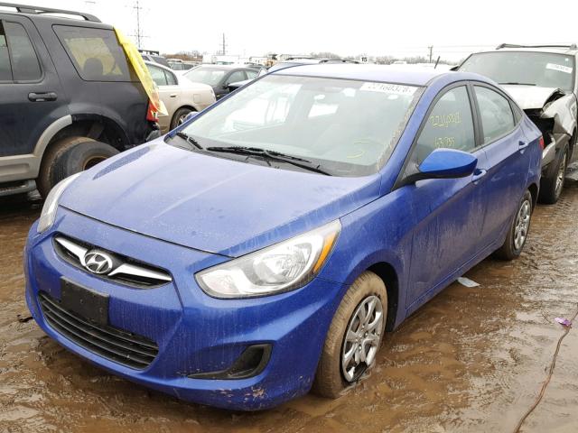 KMHCT4AE2EU623489 - 2014 HYUNDAI ACCENT GLS BLUE photo 2