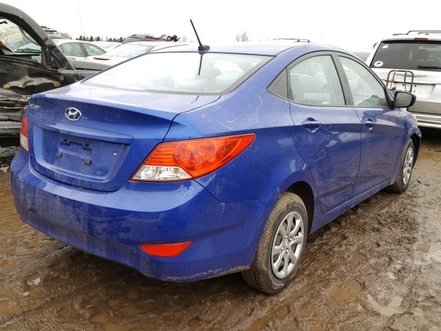 KMHCT4AE2EU623489 - 2014 HYUNDAI ACCENT GLS BLUE photo 4