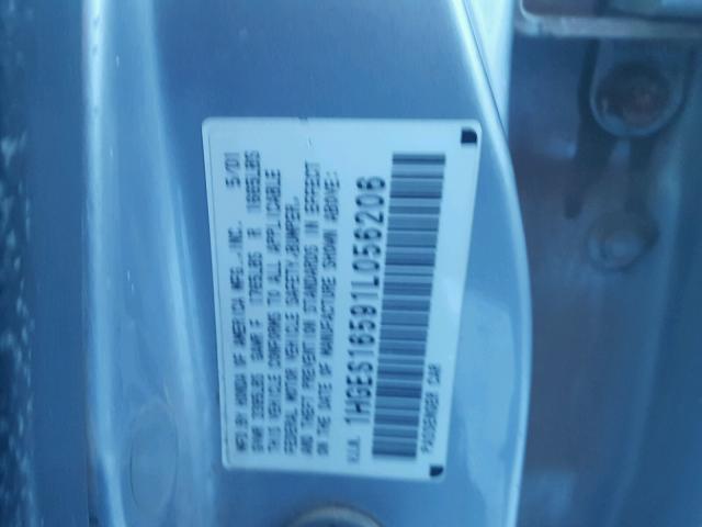 1HGES16591L056206 - 2001 HONDA CIVIC LX SILVER photo 10