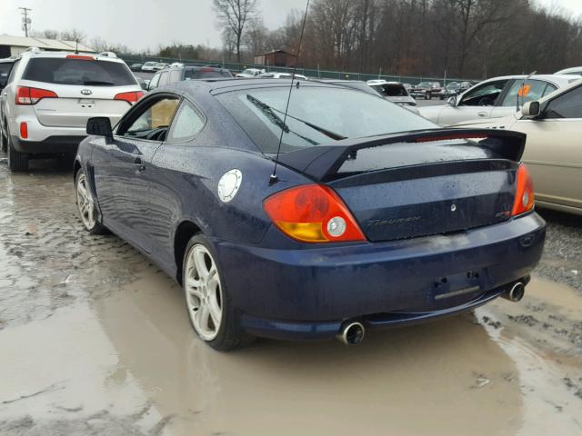 KMHHN65F84U121700 - 2004 HYUNDAI TIBURON GT BLUE photo 3