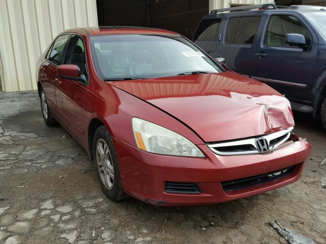 1HGCM568X7A106781 - 2007 HONDA ACCORD EX RED photo 1