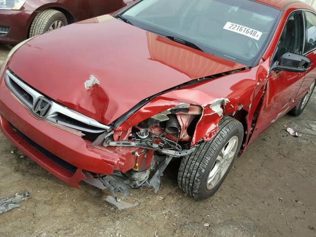 1HGCM568X7A106781 - 2007 HONDA ACCORD EX RED photo 9