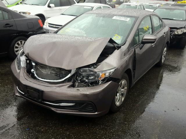 19XFB2F53FE297851 - 2015 HONDA CIVIC LX GRAY photo 2