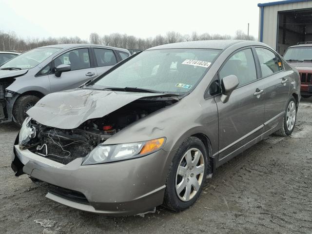 1HGFA165X7L068803 - 2007 HONDA CIVIC LX BROWN photo 2