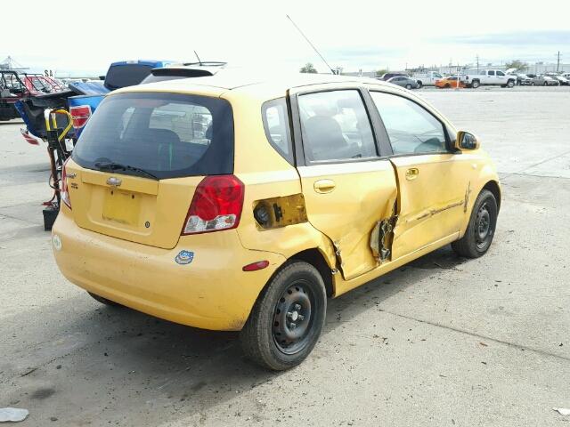 KL1TD66687B771764 - 2007 CHEVROLET AVEO BASE Сары фото 4