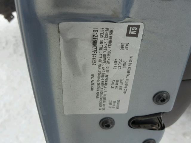 1G1ZT68N77F147854 - 2007 CHEVROLET MALIBU MAX 灰色 照片 10