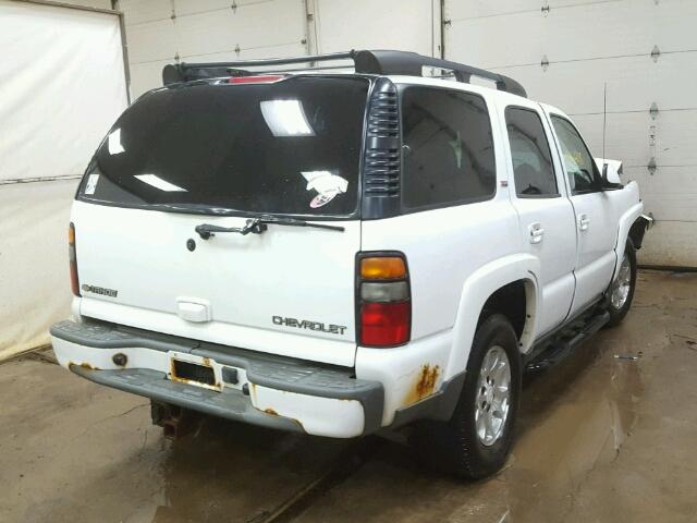 1GNEK13T45R226936 - 2005 CHEVROLET TAHOE K150 WHITE photo 4