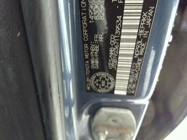 JTDBT923671139534 - 2007 TOYOTA YARIS BLUE photo 10