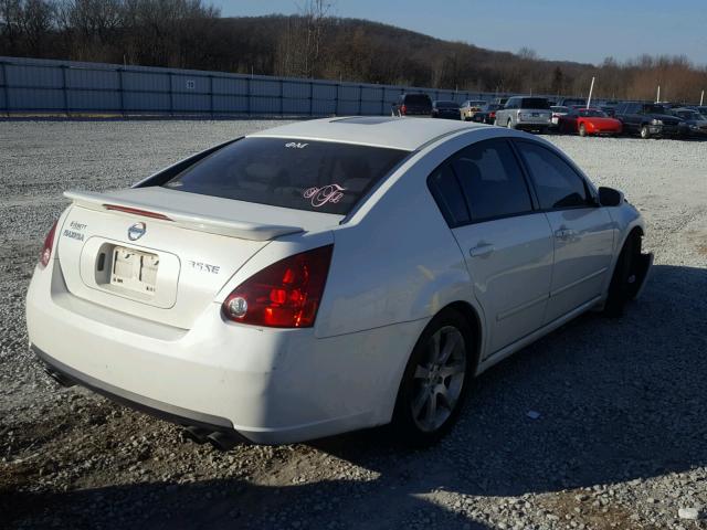 1N4BA41E68C814662 - 2008 NISSAN MAXIMA SE WHITE photo 4