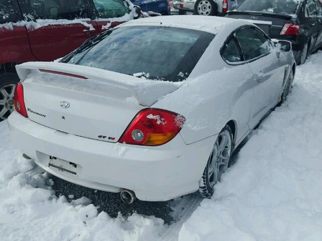 KMHHN65F94U128767 - 2004 HYUNDAI TIBURON GT WHITE photo 4