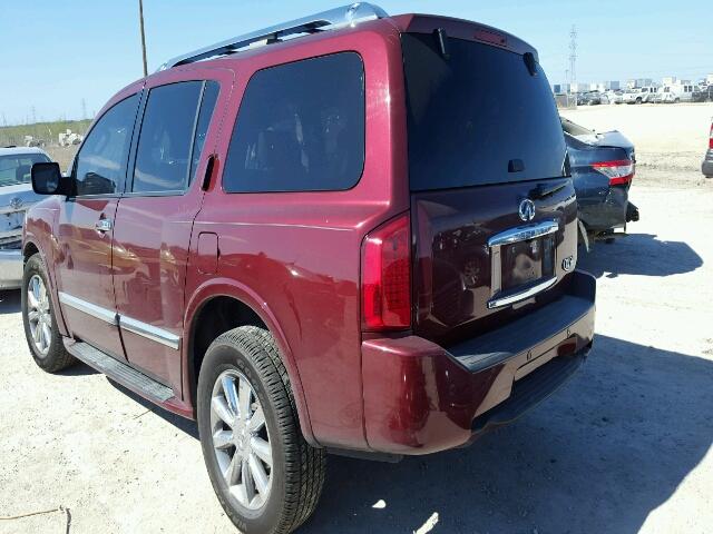 5N3ZA0NFXAN906388 - 2010 INFINITI QX56 BURGUNDY photo 3