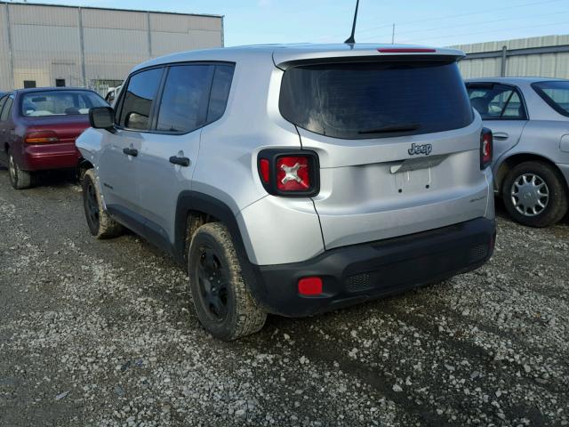 ZACCJAAT6FPB43157 - 2015 JEEP RENEGADE S SILVER photo 3
