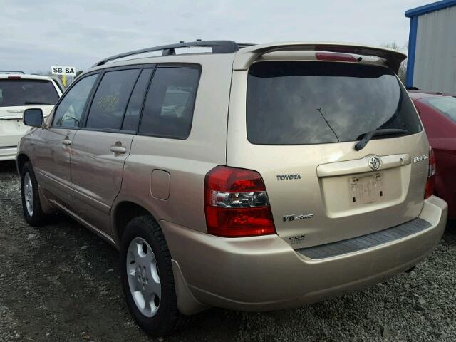 JTEEP21A950068739 - 2005 TOYOTA HIGHLANDER TAN photo 3